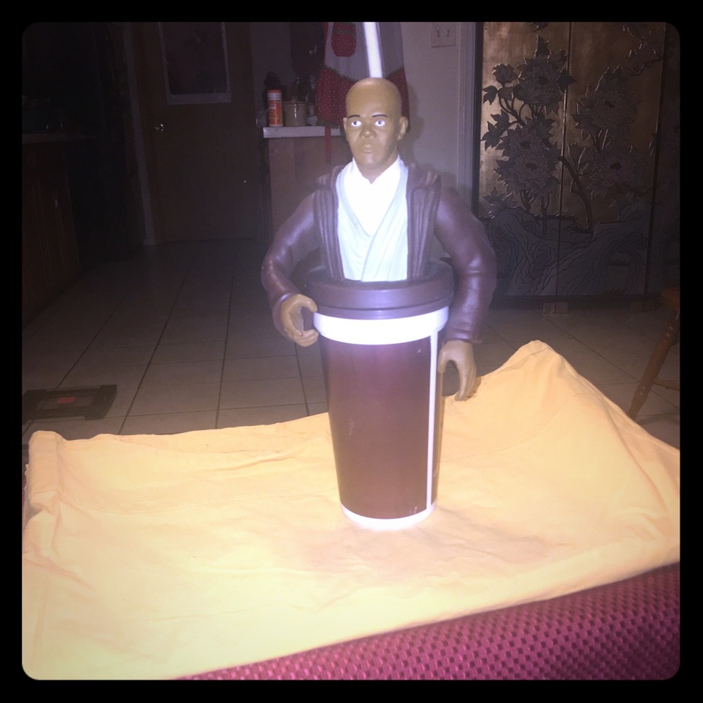 🔴NEW STAR WARS-MACE WINDU CUP&TOPPER w/Straw